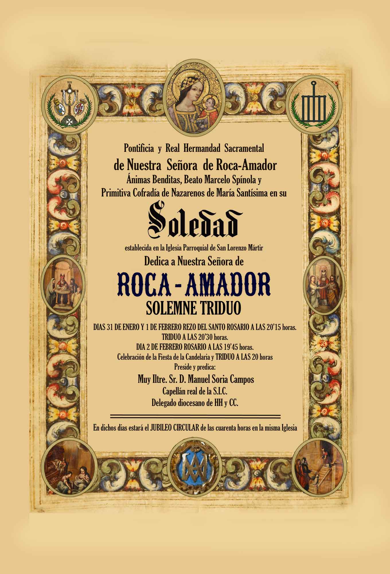 Triduo en honor de Nuestra Señora de Roca-Amador