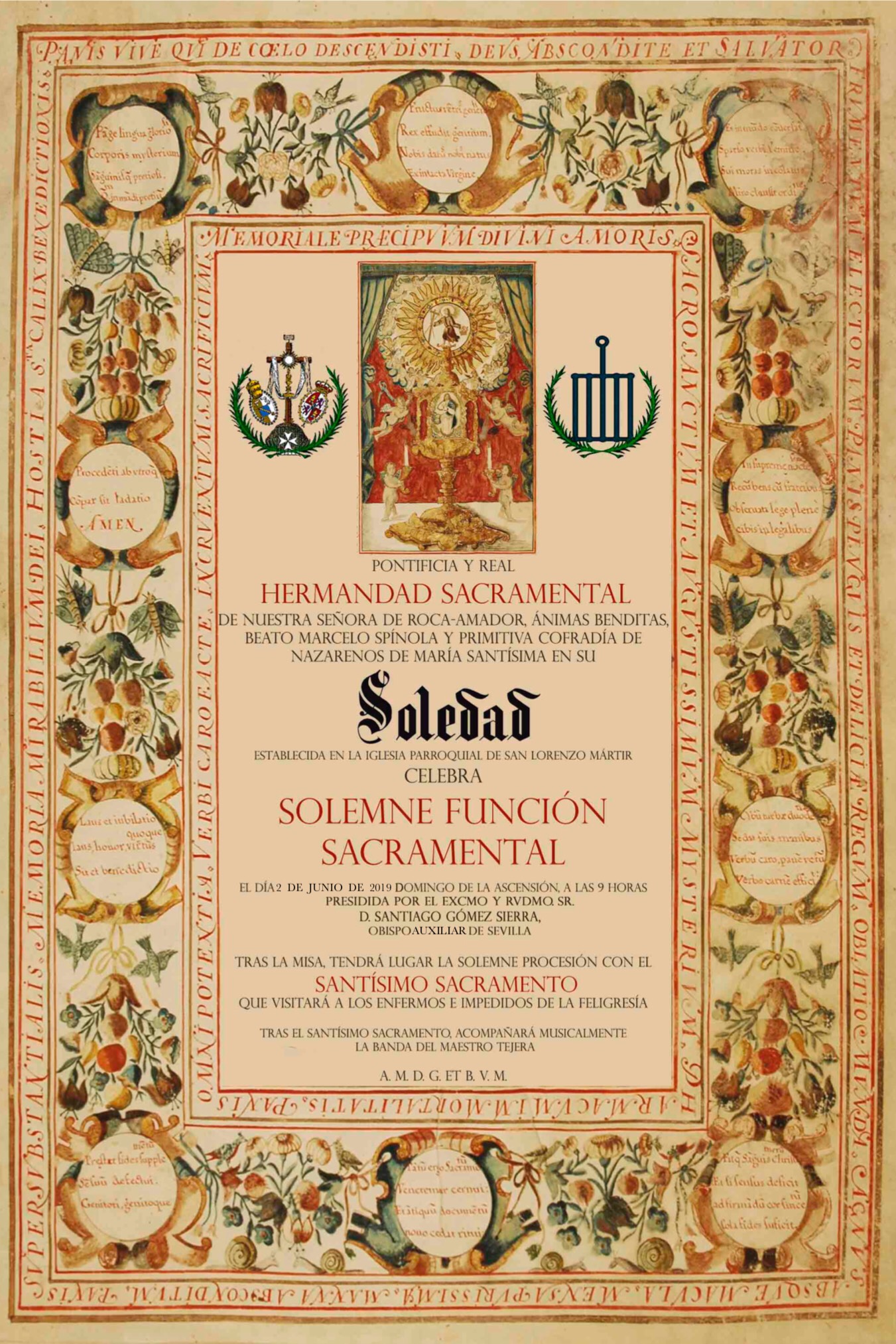 Convocatoria de la Solemne Función Sacramental 2019