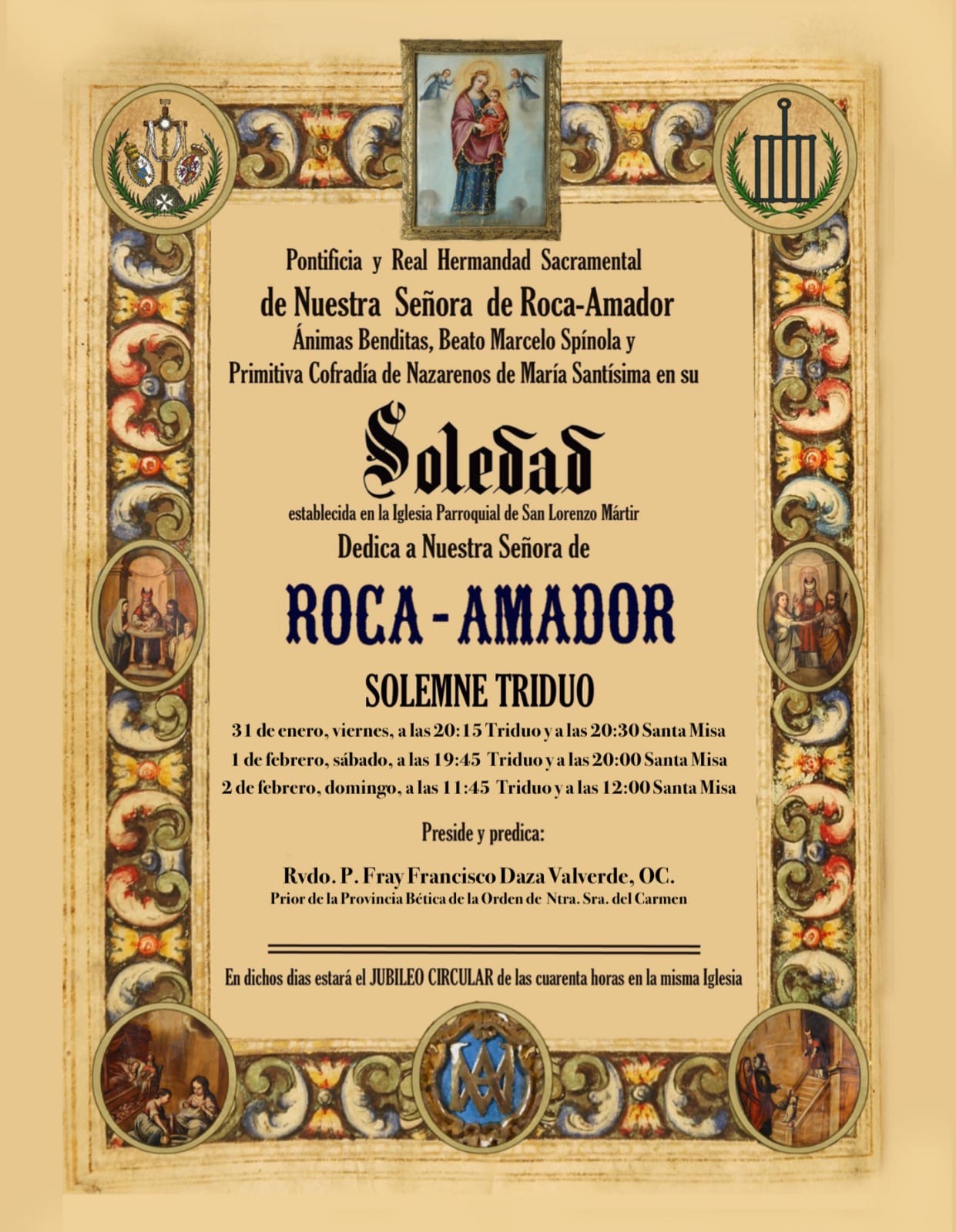 Solemene Triduo dedicado a Nuestra Señora de Roca-Amador